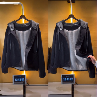 【高品质】座山雕连帽加绒外套冬季爆款时尚休闲老钱风高级感上衣