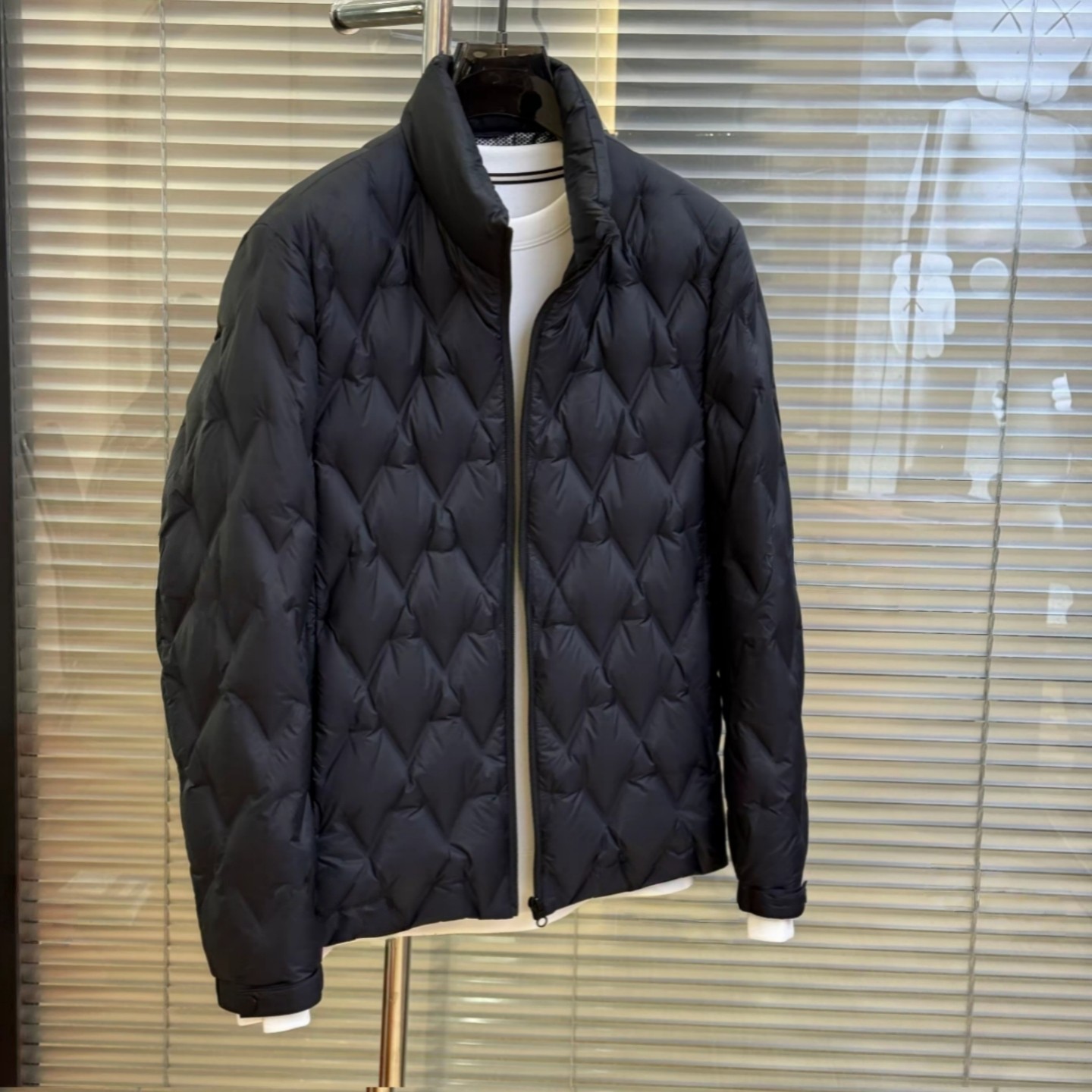 立领菱形格棉服男款冬季上新时尚百搭简约休闲轻奢气质高级感男装