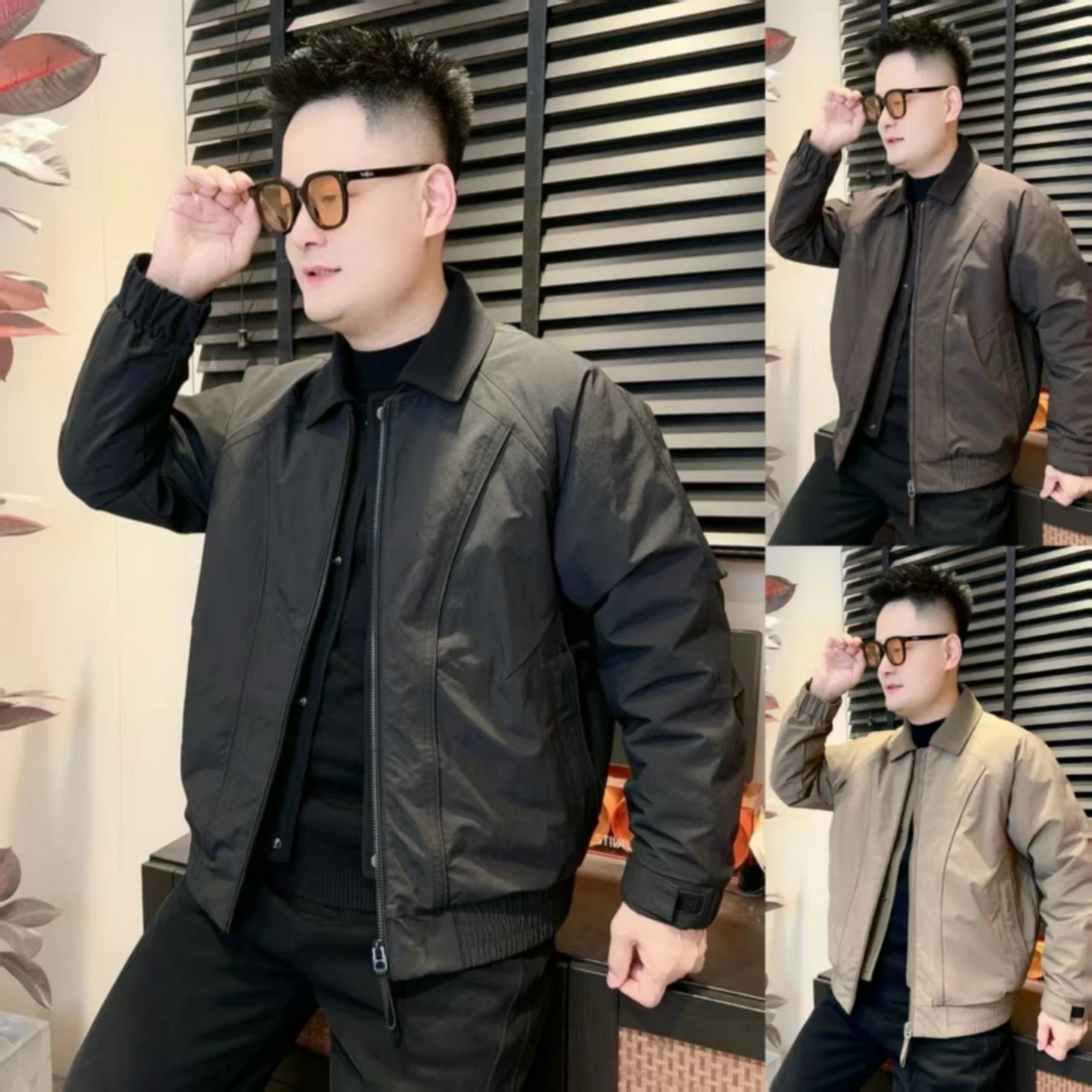 解构翻领加厚棉服冬季新款男士时尚慵懒风假两件上衣休闲简约潮流
