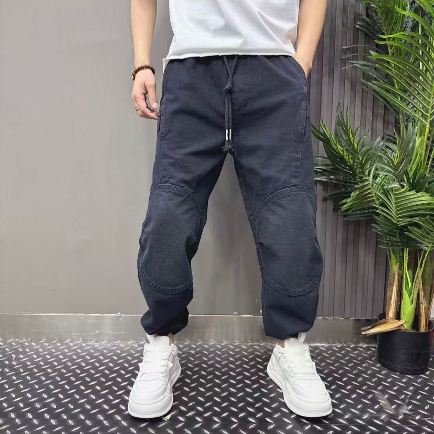 秋季新款帅气百搭时尚男士束脚裤