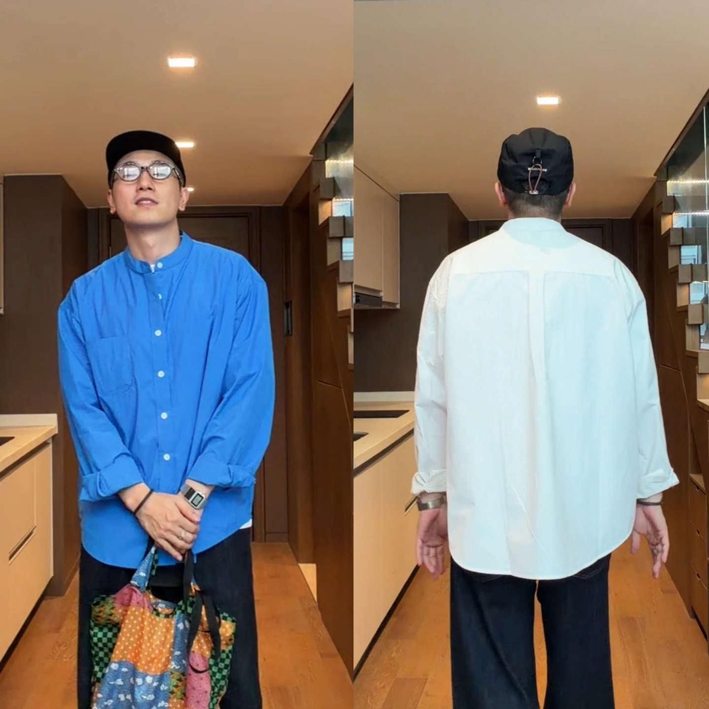 秋季通勤休闲风立领长袖衬衫男