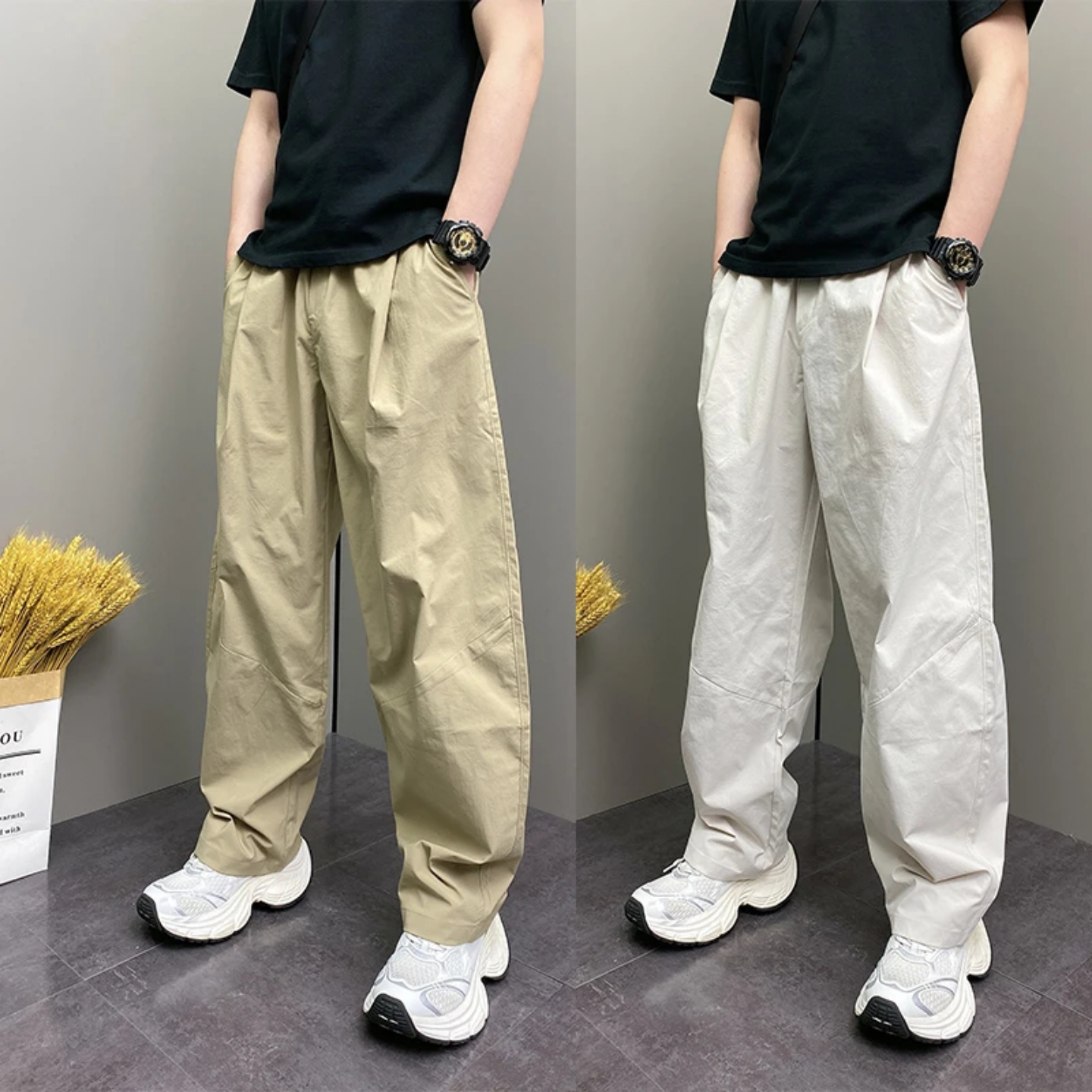 春季潮流痞帅男士时尚直筒哈伦裤