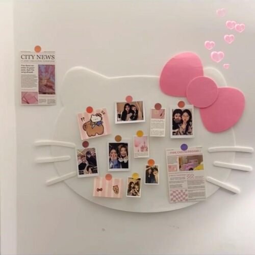 毡板照片墙氛围卧室kt猫小卡墙吧唧托软木板卧室装饰墙