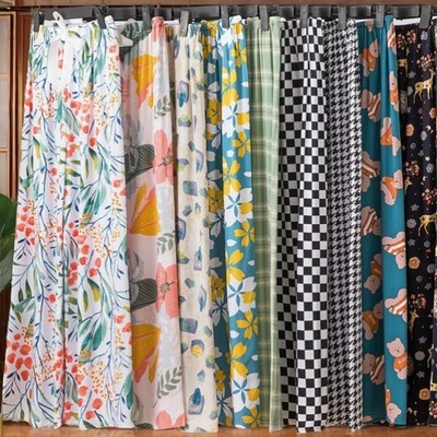 棉绸睡裤女士夏季薄款大码人造绵绸可外穿家居碎花长裤子直筒宽松