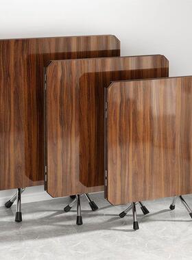 折叠桌子家用餐桌折叠多功圆WNB能桌8小户型圆形吃饭可大折叠厂式