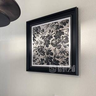 式美克美家法装饰画式复古FSV黑客厅白艺术挂画中古餐厅卧室床头