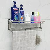 卫间置JRV物架壁挂打免孔生304不锈钢浴毛室巾架洗手间厕所收纳架