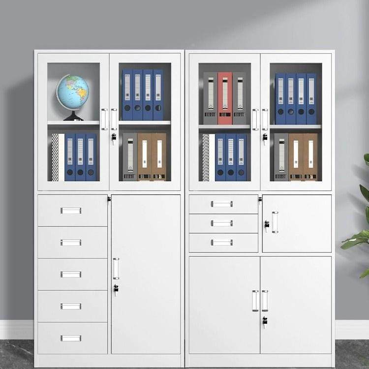 文件柜铁料皮柜办XAC公室财凭证资档案柜家用衣带务锁收纳储物柜