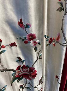 新中式红色古牡RPP丹绣仿花高精别墅典大密气婚房窗帘真丝客厅卧