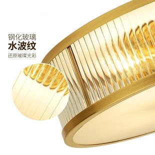 全铜卧室灯吸顶灯客厅房间灯具温馨过道灯欧式 美式 圆形书房阳台灯