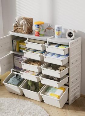 000018儿童塑料家抽具量组靠合多层大容屉式客厅墙玩具置物架一体
