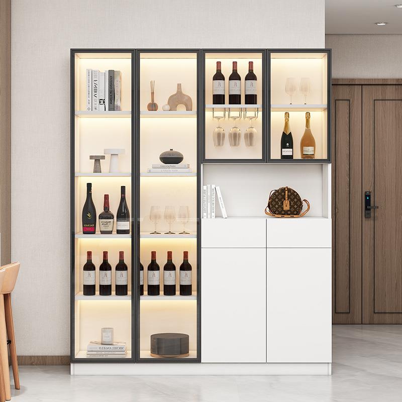 客厅餐边柜高柜靠墙一体小户型柜酒玄关地展示柜用JRH玻璃门家柜