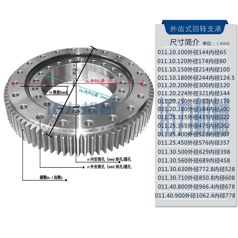 外齿式回转支承01W系列小1转盘轴承厂家销LNS抓型木器Q机械旋转支