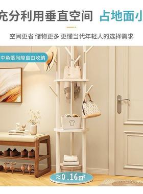 实卧木旋衣帽TKF架落地衣架室架家用置物立式衣服架子客厅挂转衣