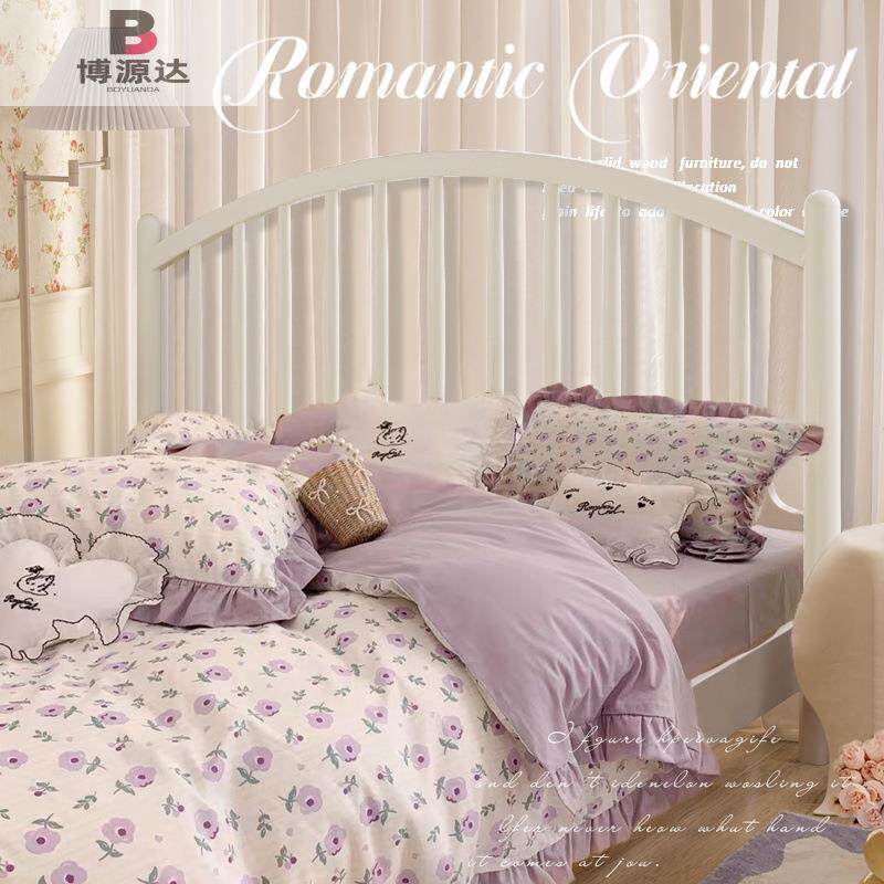 白色纯实木温莎床油风儿女孩公主现代童简约TIC1.5米1床.8米木奶