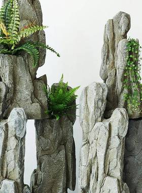 仿真石头造景假石头茶店馆铺窗陈列户外橱庭花园装饰FMM院枯山水