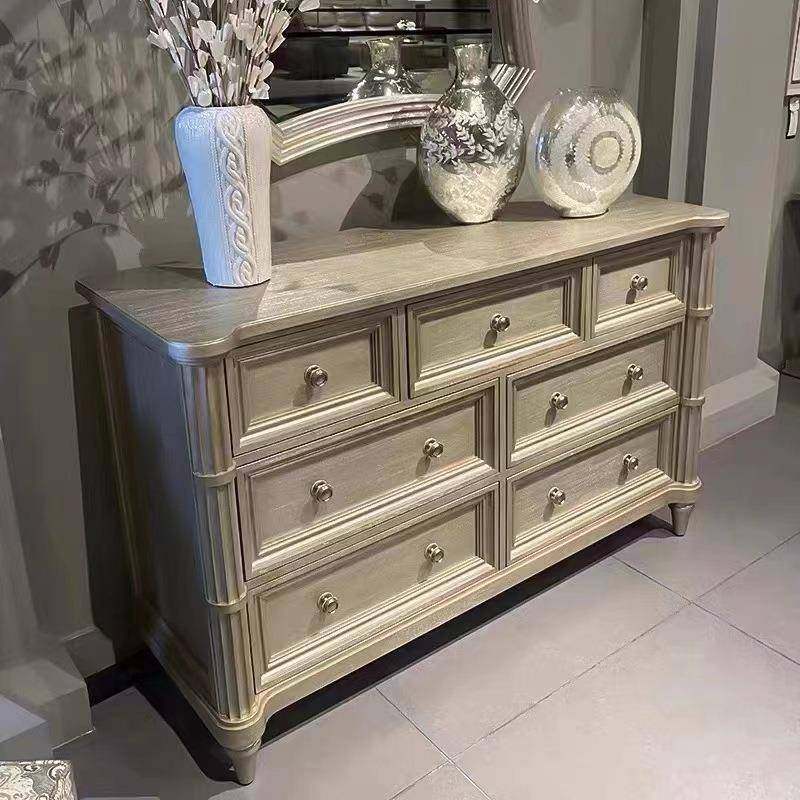 美式实木奢斗柜法式复古客厅收纳柜WWB入户物玄关柜装饰卧室储轻