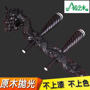 黑檀头龙头二杆胡洲小叶黑檀木185龙二胡杆子原木抛光非无蜡不上
