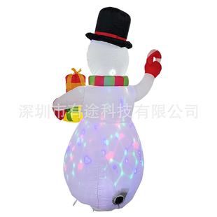 饰品道具 现货跨境充气圣诞节气模LED发光彩灯拐杖雪人气模庭院装