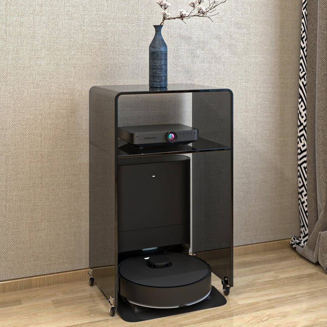 扫地机器人置物架带1推车黑透亚克沃JIZ力轮边几云鲸伴侣科斯XN9