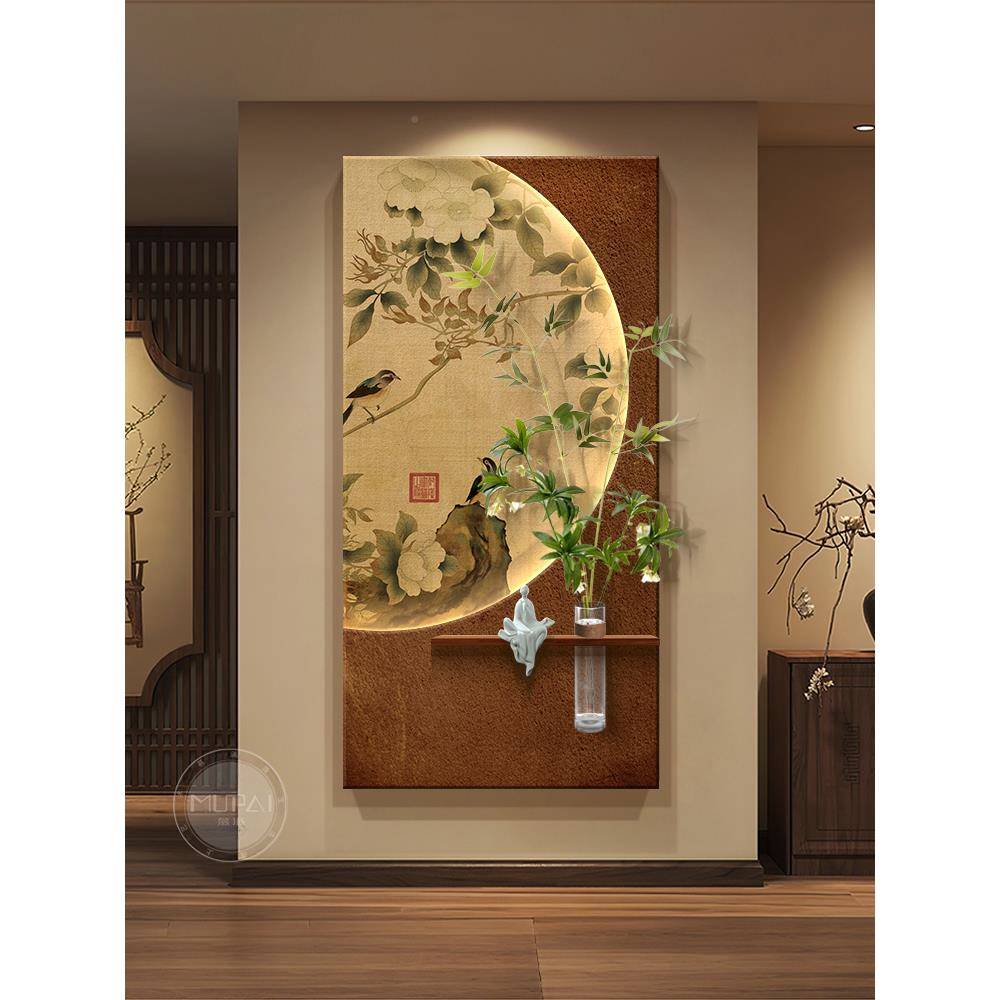 古风入户正对门玄关装饰MCV2画宋代学壁画灯走美廊过道挂画中025