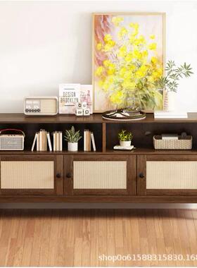 落矮地柜现代约客厅地藤编简式电视柜小户型家WBO日用视听柜