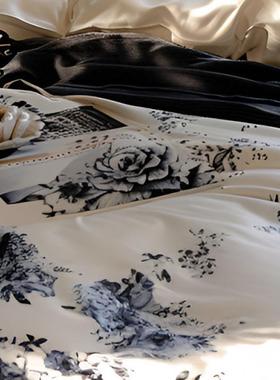 00水洗真丝四套天丝CHS夏季丝印花床单被套件冰床上1用品