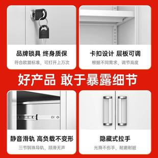铁皮文件柜储物柜办公室资料柜带锁置物收纳工具柜家用小柜子矮柜