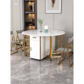 轻折叠餐桌椅组奢合户家用多功t$ &%能小型移0动伸缩台圆桌1人