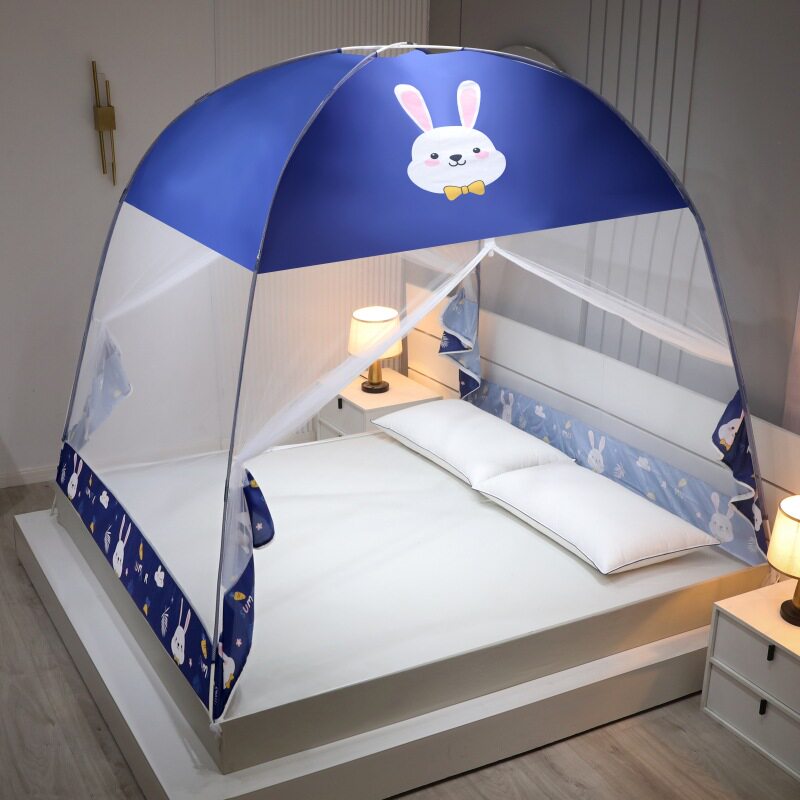 免安装蒙古包防尘顶蚊帐家用卧室2026新款防摔儿童可折叠遮光纹账