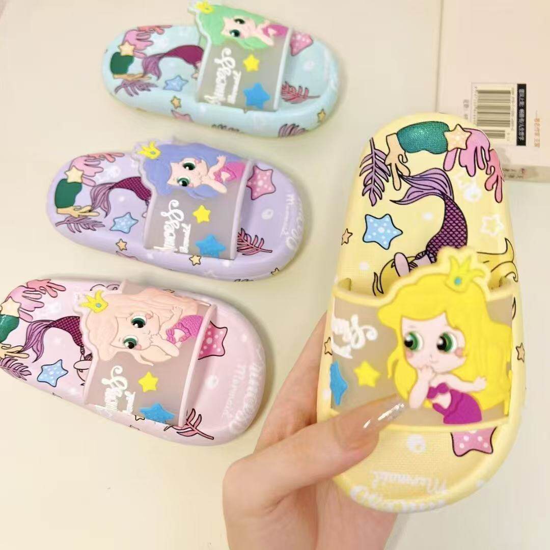 拖鞋儿童卡通美人鱼可爱男女童室内居家洗澡防滑宝宝软底夏季浴室