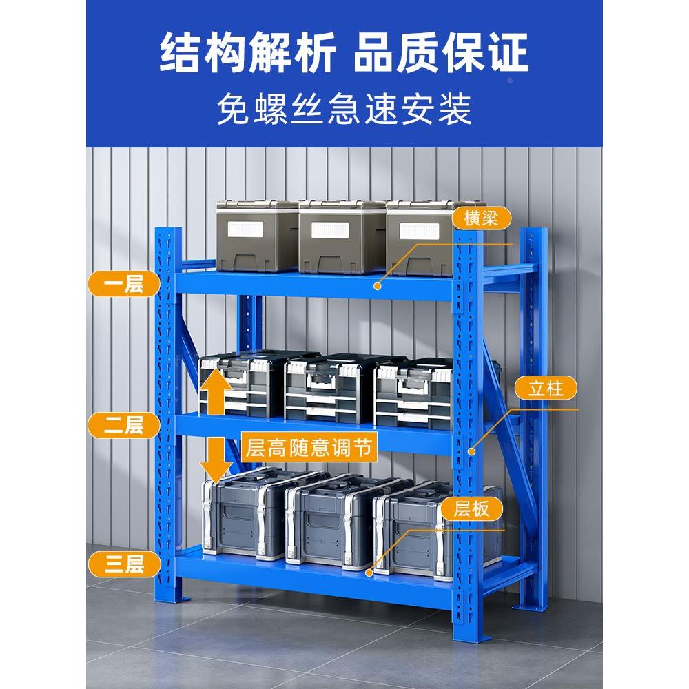 1米高仓储货架置物架办公室储物架储藏室仓库多层家用阳台收纳架