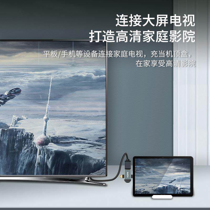 电视盒子主机转显示器Mini HDTV/Micro HDTV公头转HDTV母头转换器