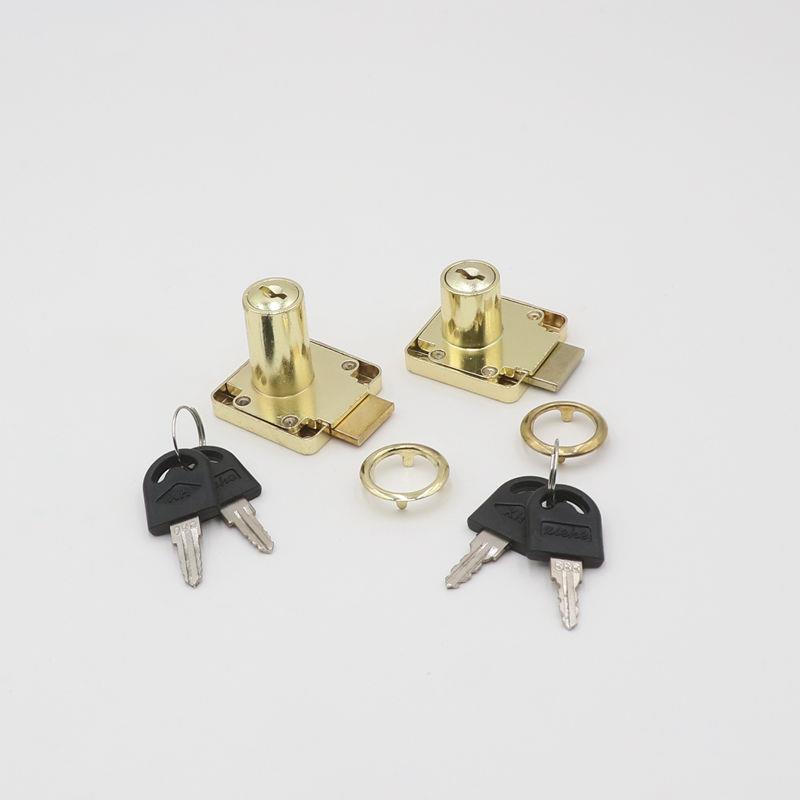 金色家具锁 金色抽屉锁 柜门锁 柜子锁 柜锁 柜台锁金色138-22