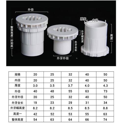 4分6分1寸20 25 32mm鱼缸直排弯排PVC管件90度强排水弯头平底排水