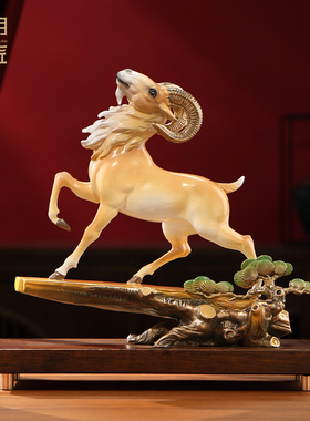 大明铜匠领头羊摆件生肖羊家居客厅办公室送领导公司乔迁开业礼品