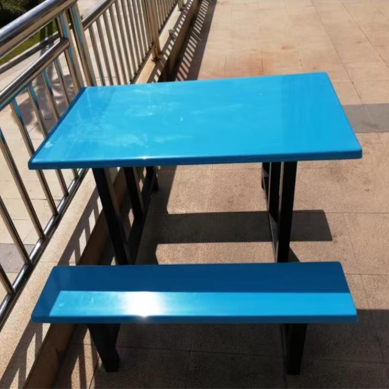 食堂餐桌椅长条桌6人连体桌椅快餐8人员工工厂工地公司4人组合