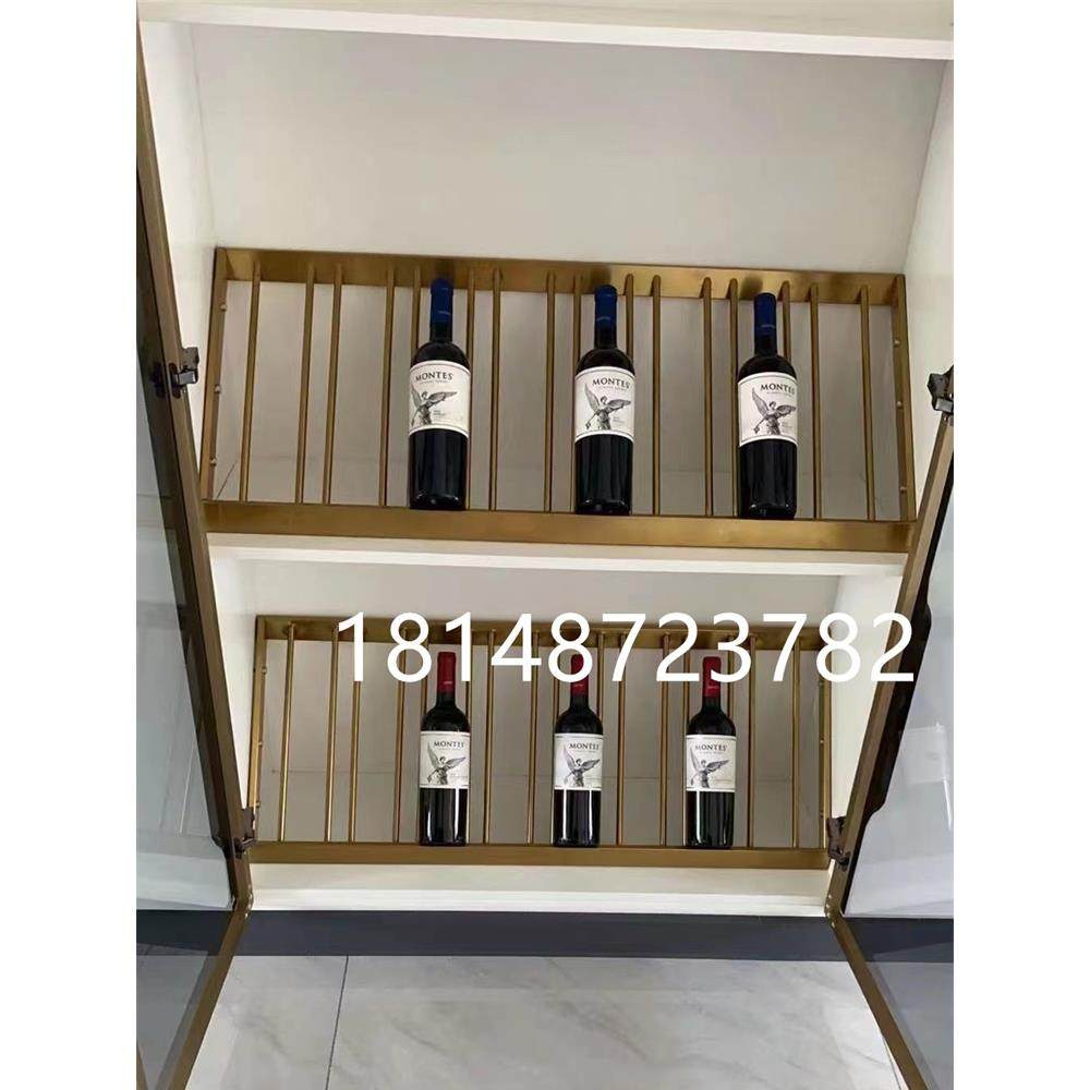 不锈钢红酒架酒柜木柜加装红酒斜放架红酒展示架层板单层酒架定制