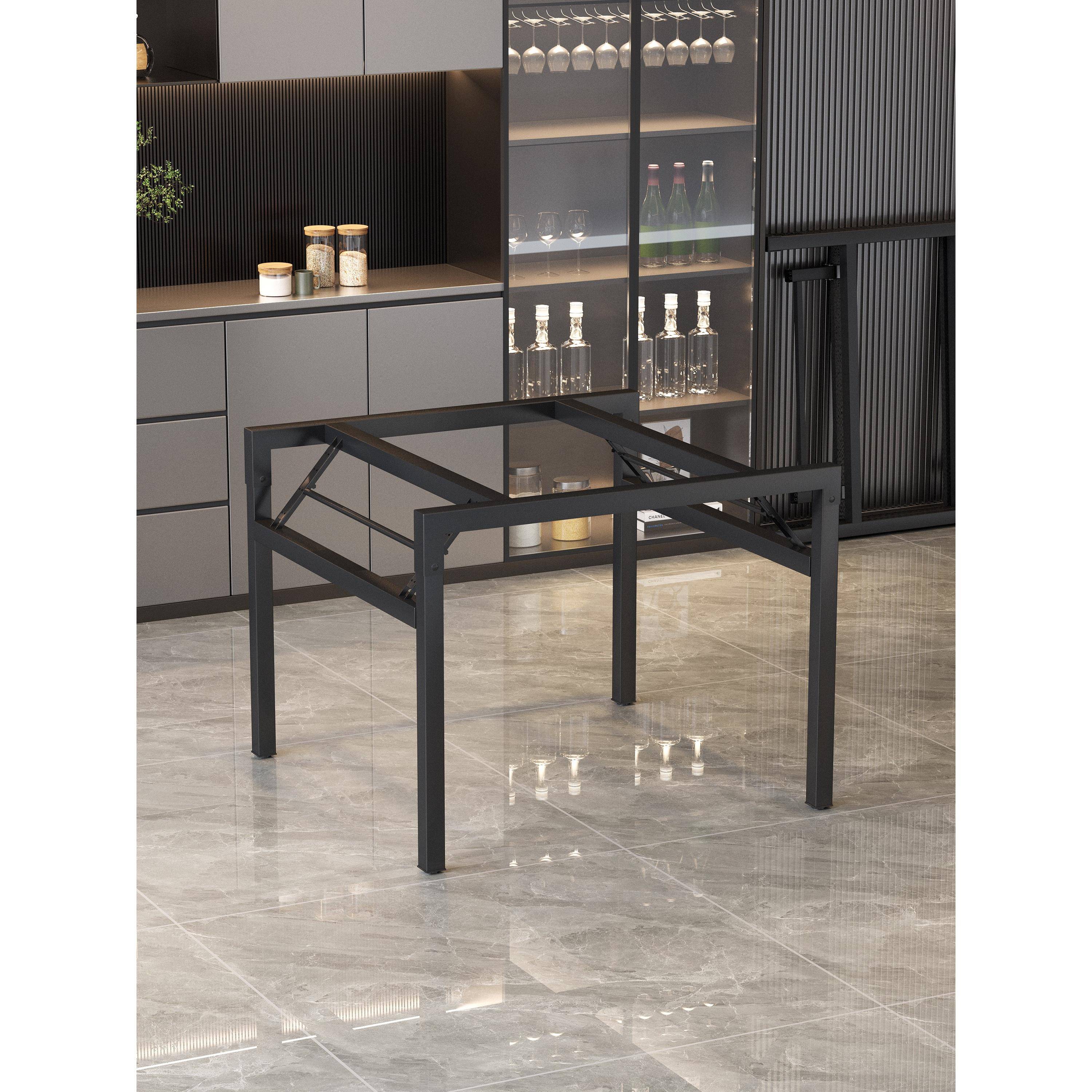 铁艺桌腿支架酒店饭店加厚折叠餐桌脚架子方桌支架桌面支撑腿架子