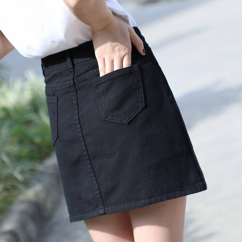 2025women clothes半身短裙女春季新款韩版高腰学生白色a字包臀裙