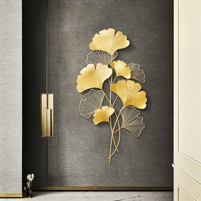 速发@..Iron Art Wall Decoration Ginkgo Leaf Wall Hanging Pen