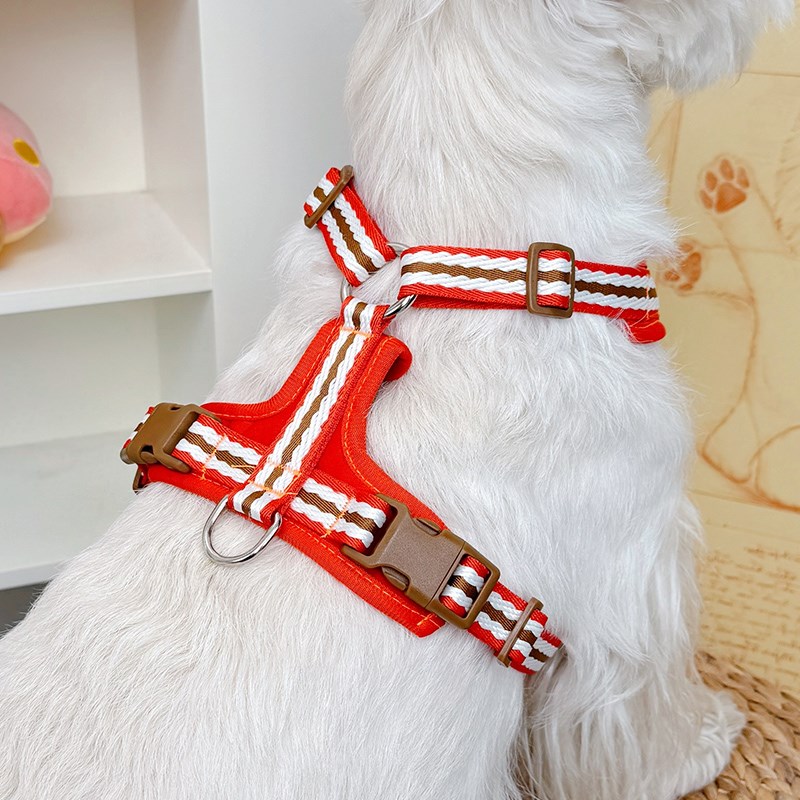 热销狗狗牵引绳小狗胸背带遛狗绳宠物泰迪比熊柯基夏季透气猫咪不