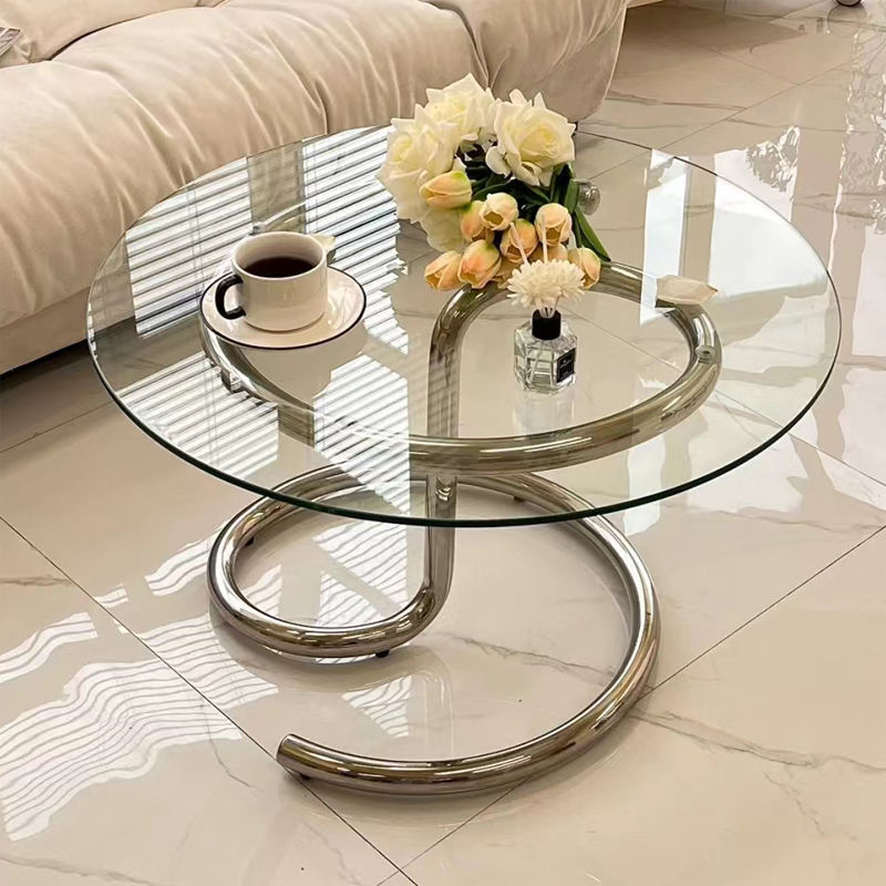 热销圆形钢化玻璃桌面酒店餐桌转盘圆台加厚玻璃茶几家用定制防爆