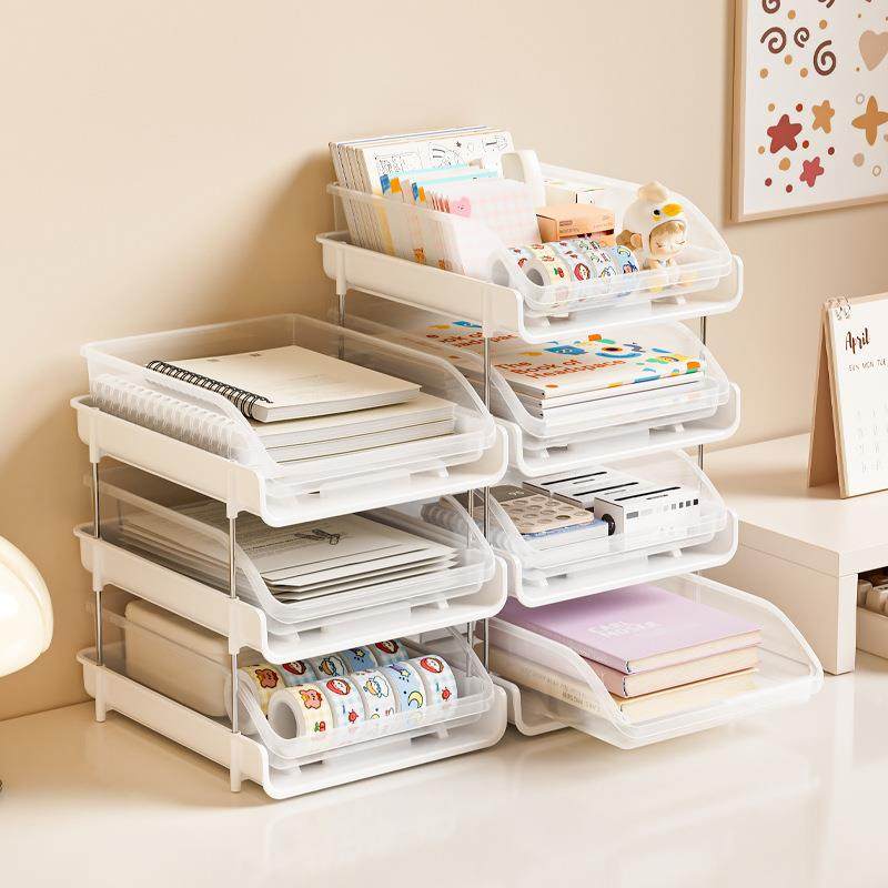 桌面a4纸文件管理架多层办公室学生文具书桌资料抽拉式简约置物架,收纳整理,书桌收纳置物架,淘宝优惠券,粉丝福利购,淘宝优惠卷
