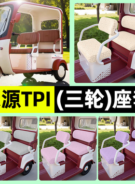 适用绿源TPI电动三轮车专用座套坐垫套罩四季通用改装饰配件大全