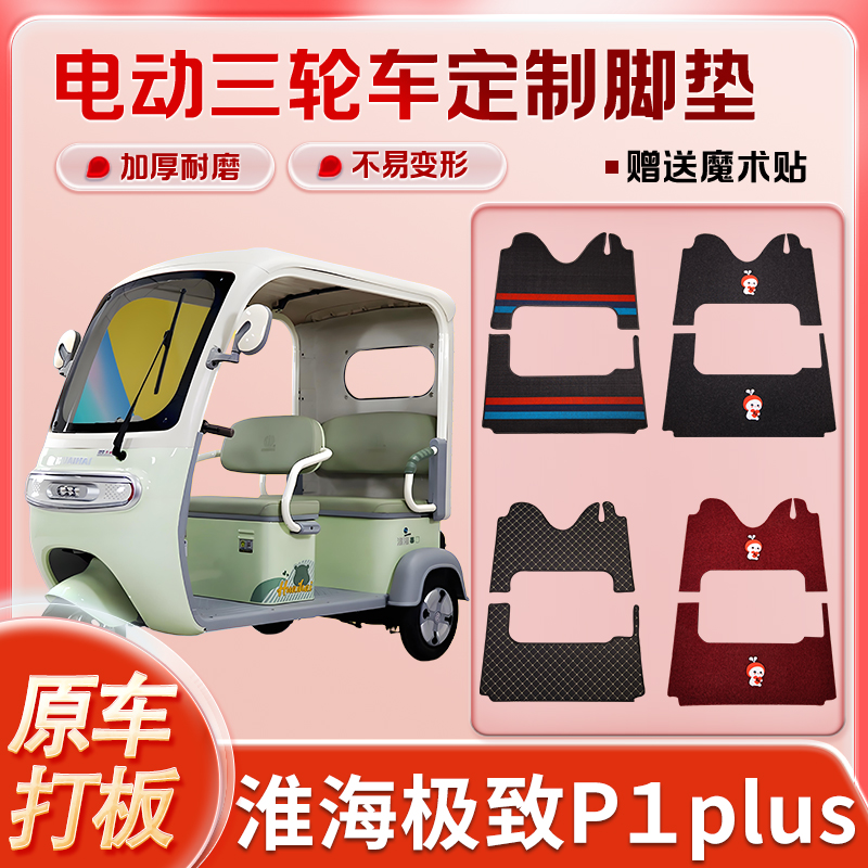 适用淮海极致P1plus电动三轮车丝圈皮革雪妮丝脚垫防水耐磨免裁