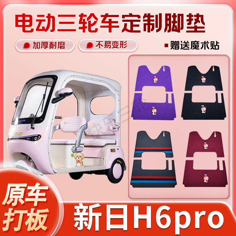 适用新日H6pro电动三轮车丝圈皮革雪妮丝脚垫防水耐磨免裁