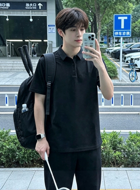 夏日短袖polo休闲百搭纯色有版型