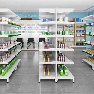 钢制医院西药架诊所药品架药房药架货架分格西药柜药店展示柜