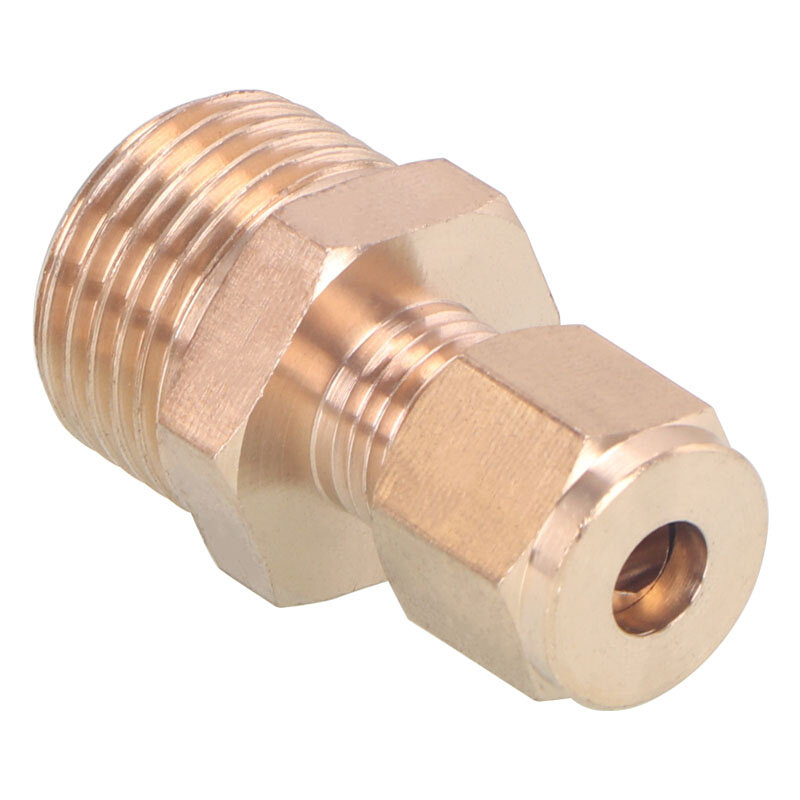 加厚全铜卡套直通弯头加湿器纺织机船用配件1分2分3分4卡铜管接头